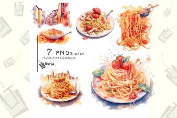 Download Watercolor Spaghetti Clipart Sublimation - Spaghetti Collection