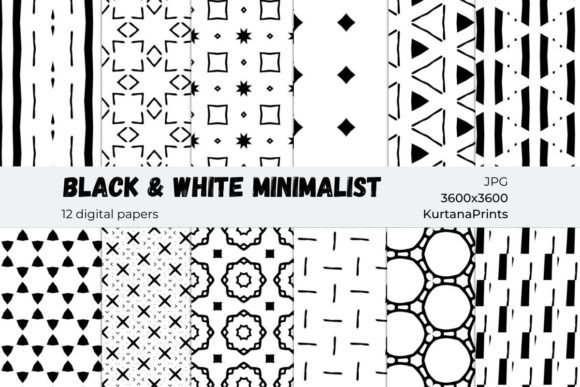 Download Minimalist Patterns in Black &amp; White - Black Collection