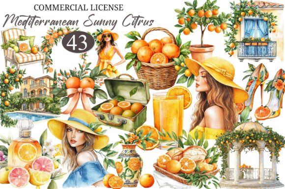 Download Mediterranean Sunny Citrus Clipart - Mediterranean Collection