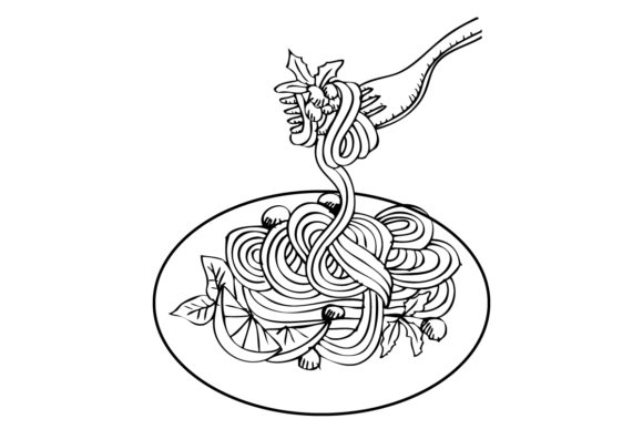 Download Spaghetti in Doodle Style. - Premium Resources