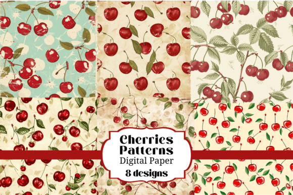 Download Red Summer Cherries SEAMLESS Backgrounds - Seamless background Collection