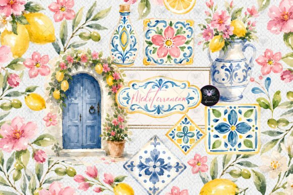 Download Mediterranean Lemon Blossom Clipart - Mediterranean Collection