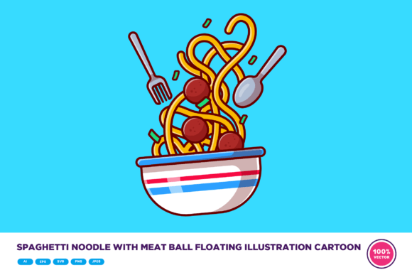 Download Spaghetti Noodle with Meat Ball Floating - Premium Resources
