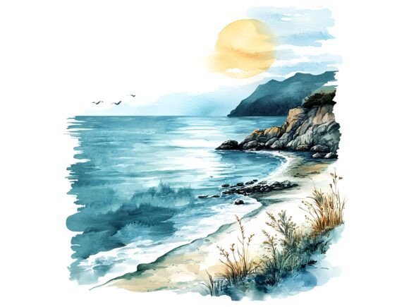 Download 10 Seaside Nature Landscape Clipart Set - Seaside Collection
