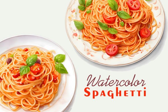 Download Spaghetti Watercolor Sublimation Clipart - Spaghetti Collection