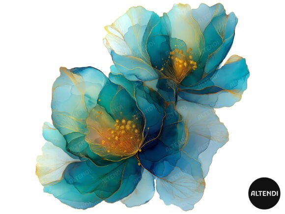 Download Abstract Turquoise Flower Clipart - Premium Resources
