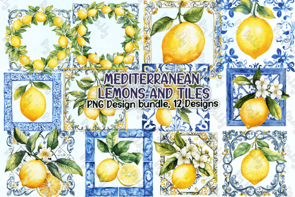 Download Mediterranean Lemons and Tiles PNG - Mediterranean Collection