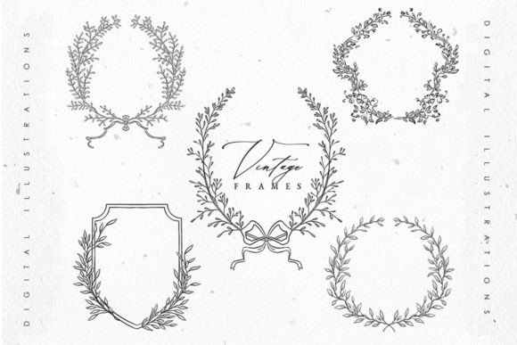 Download Greenery Line Art Frames Vol.4 - Line art Collection