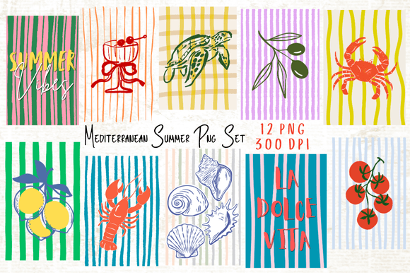 Download Mediterranean Summer Png Set Bundle - Mediterranean Collection